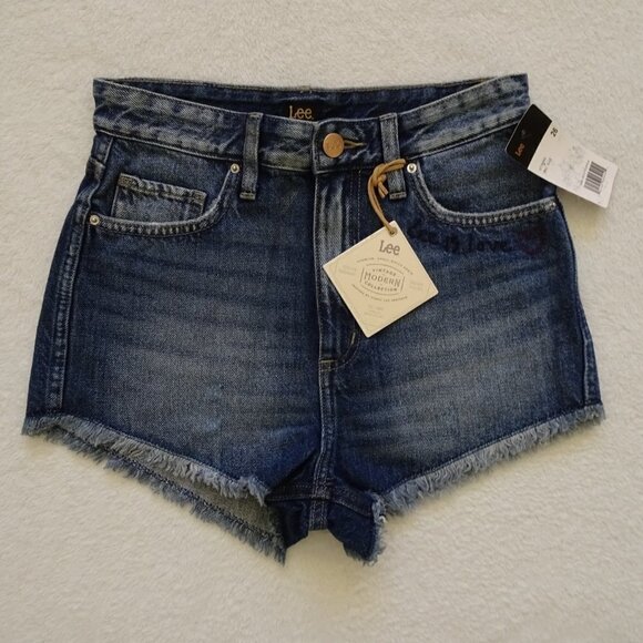Lee Cut Off Denim Jean Shorts Women's Size 26 High Rise Heart - Picture 2 of 6